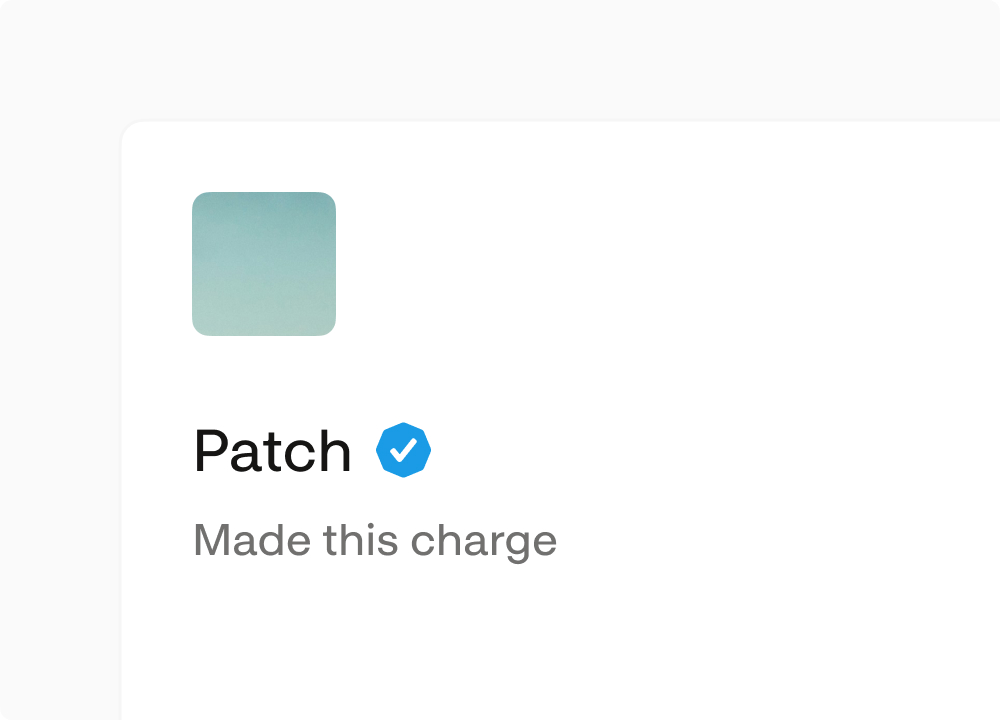 Verified charge made by the Patch agent in a full ledger