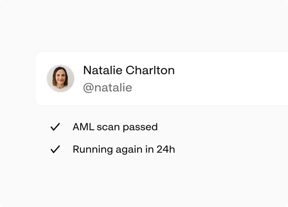 Automated AML scan passing and rescheduling in 24 hours