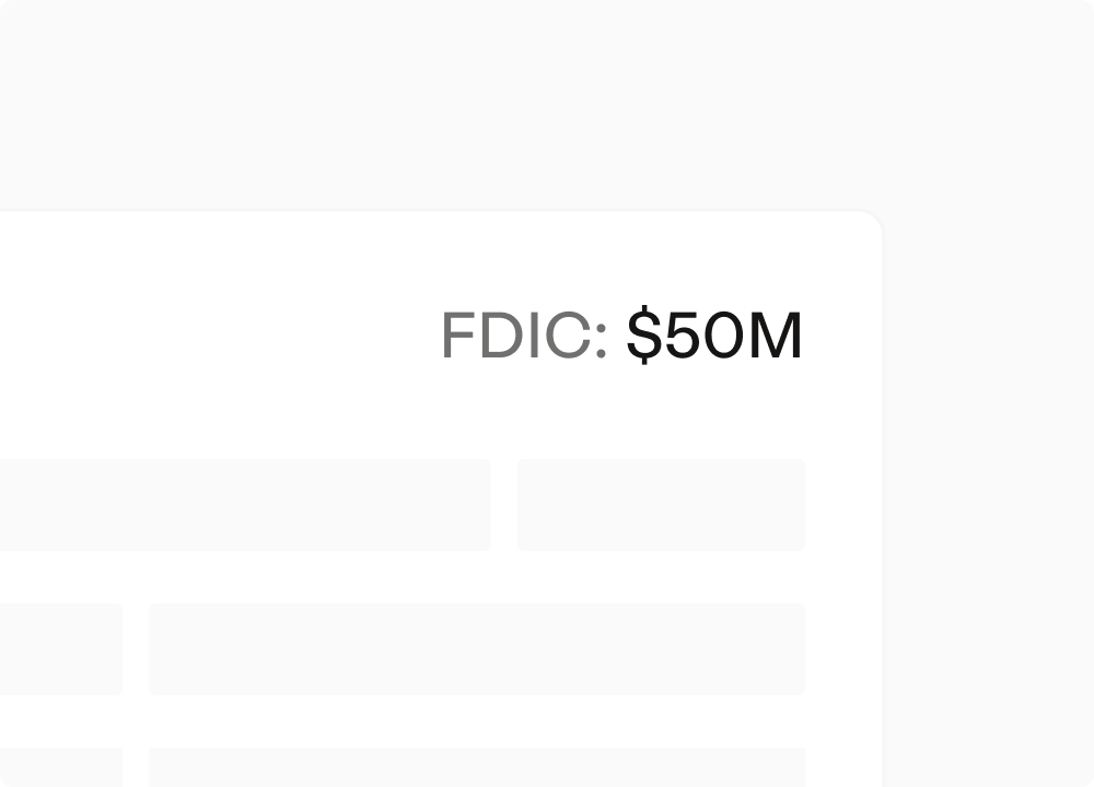 Account with $50M in expanded FDIC coverage