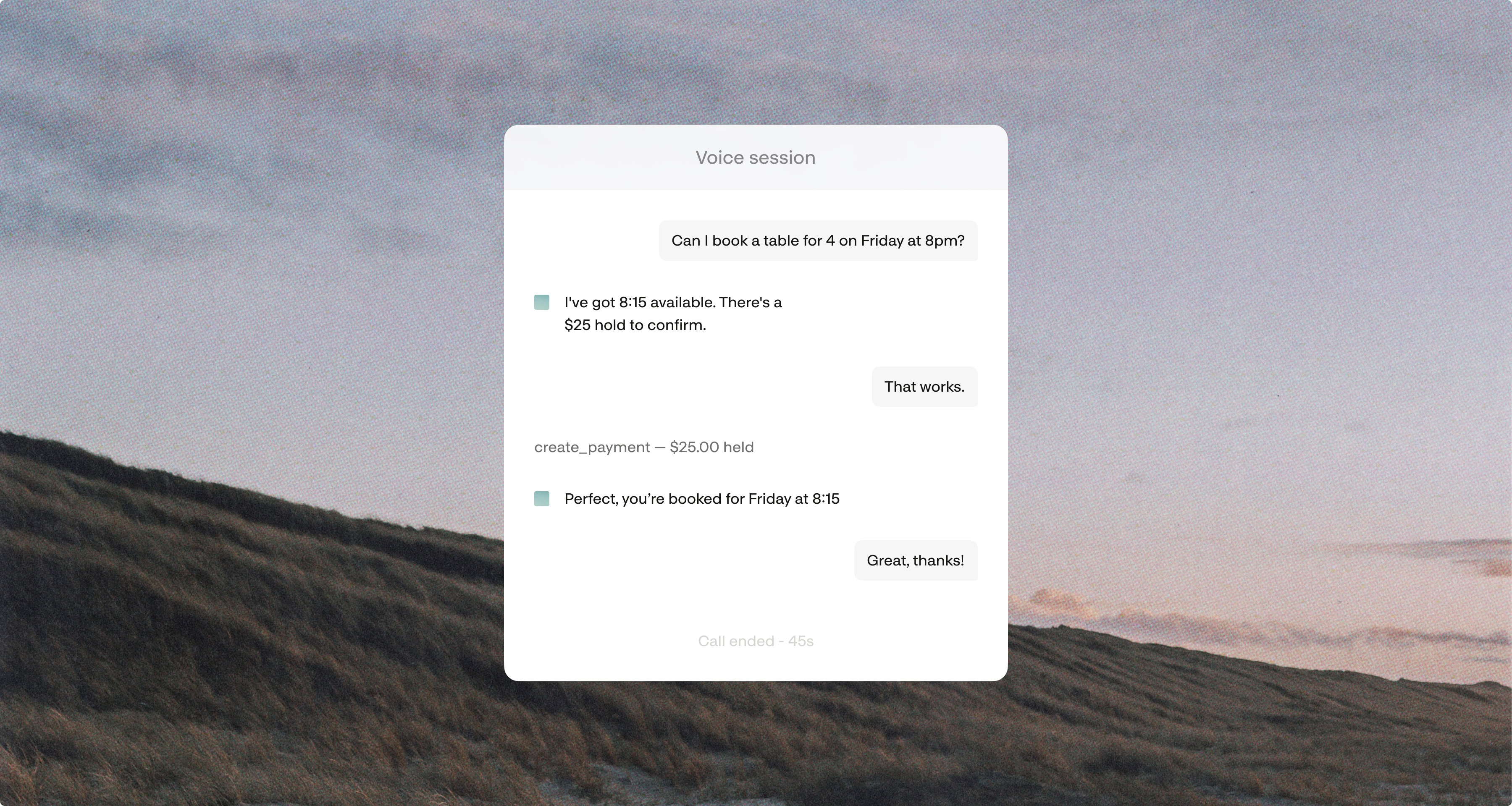 Natural Voice turning a live phone call into a PCI-compliant card charge